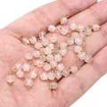 Roze gefacetteerde stenen kraalhangers met gouden lussen voor DIY-sieraden - Rozenkwarts