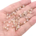Handgehouden 4mm facet geslepen kristallen bedeltjes met gouden ringetjes voor DIY sieraden - Bergkristal