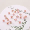Pink lily of the valley resin flower pendant with gold loop for DIY jewelry making - 6mm / Lily Of The Valley Light Pink