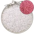 DIY 4mm clear and pink glass seed beads in a silver tray for handmade jewelry crafting - 4mm Hole Approx 1mm 10g/Pack Approx 100 Pcs / Light Pink