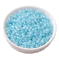 Perline di vetro azzurre da 4 mm con finitura perlata per gioielli fai-da-te in ciotola - 4mm (Foro circa 1mm) - 15g/Confezione (circa 180 Pcs) / Azzurro