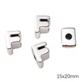 Silver plated acrylic letter F large hole beads for DIY handmade bracelet jewelry - Letter F