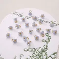 Pearly light blue lily of the valley charm with gold ring for DIY jewelry making - 6mm / Lily Of The Valley Blue