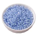 Perline di vetro azzurro cangiante da 4mm per gioielli fai da te in ciotola bianca - 4mm (Foro circa 1mm) - 15g/Confezione (circa 180 Pcs) / Blu scuro
