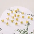 Delicate cream lily of the valley resin flower pendant with golden beads for DIY jewelry - 6mm / Lily Of The Valley Yellow