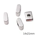 Silver-plated acrylic large hole letter beads 14x21mm for DIY bracelet jewelry making - Letter I