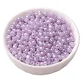 Perline di vetro viola chiaro 4mm con finitura perlata per gioielli fai-da-te - 4mm (Foro circa 1mm) - 15g/Confezione (circa 180 Pcs) / Viola Grigio Scuro