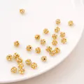 Sparkling 6mm golden pave disco beads with clear crystals for DIY jewelry making - 6mm / 10 Pieces/Pack (Aperture Approx 1mm) / Gold White Zirconia