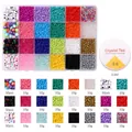 24-vaks DIY kralenset met 10g kleurrijke kralen, 50 decoratieve kralen en elastisch touw - Kleurrijke Rocailles En Alfabet Kralen Knutselpakket (BDH314-BDH315)