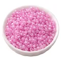Perline di vetro rosa perlato da 4mm in ciotola bianca per gioielli fai da te - 4mm (Foro circa 1mm) - 15g/Confezione (circa 180 Pcs) / Violetto