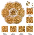 Golden DIY jewelry making kit with lobster clasps and jump rings in a floral box - Gold Mixed Jump Rings And Lobster Clasps Set