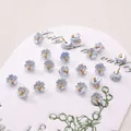 Light blue resin lily of the valley flower pendants with golden pistils for DIY jewelry - 7mm / Five-petal Flower Blue