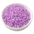 Perline di vetro viola perlato da 4mm in ciotola bianca per gioielli fai-da-te - 4mm (Foro circa 1mm) - 15g/Confezione (circa 180 Pcs) / Viola