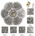 Silver jewelry findings kit with lobster clasps and open jump rings in flower box - Silver Mixed Jump Rings And Lobster Clasps Set