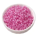 Perline di vetro rosa da 4mm in ciotola di ceramica per creazione gioielli fai-da-te - 4mm (Foro circa 1mm) - 15g/Confezione (circa 180 Pcs) / Rosso Porpora