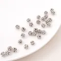 Verzilverde koperen afstandskralen met heldere strasstenen voor DIY-sieraden - 6mm / 10 Stuks/Verpakking (Opening Ongeveer 1mm) / Wit K Witte Diamant