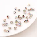Kleurrijke 6/8 mm fonkelende discokralen voor het maken van DIY-sieraden en armbanden - 6mm / 10 Stuks/Verpakking (Opening Ongeveer 1mm) / Zilver/AB Zirkonia