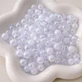 Perle tonde in acrilico bianco iridescente per la creazione di gioielli fai-da-te - 6mm (Confezione da 50 Pezzi) / Misto