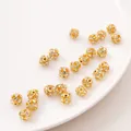Gouden strass-bolkralen voor doe-het-zelf sieraden maken en armband-accessoires - 8mm / 10 Stuks/Verpakking (Opening Ongeveer 1mm) / Goud Witte Zirkonia