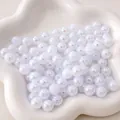 Perline rotonde in acrilico bianco iridescente AB per gioielli fai da te e bracciali - 6mm (Confezione da 50 Pezzi) / Tinta Unita AB