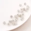 Glinsterende zilveren kristallen Shamballa kralen voor DIY armbanden en sieraden maken - 8mm / 10 Stuks/Verpakking (Opening Ongeveer 1mm) / Zilver Witte Strass