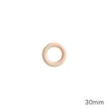 Single 30mm natural wood ring with smooth polished finish for DIY jewelry crafts - Outer Diameter 30mm, Thickness 6mm, Natural Wood, 10 Pieces/Pack
