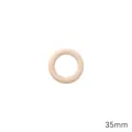 Natural 35mm wooden ring for DIY crafts and jewelry making with smooth finish - Outer Diameter 35mm, Thickness 6mm, Natural Wood, 10 Pieces/Pack