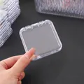 Single clear square plastic jewelry organizer box with snap-lock for small item storage - Small Size (7.5x7.5cm) / Clear