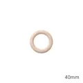 Natural 40mm wooden ring for DIY crafts with smooth texture and clear grain - Outer Diameter 40mm, Thickness 7mm, Natural Wood, 5 Pieces/Pack