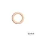 Natural wood ring for DIY crafts 50mm smooth surface unfinished wooden circular loop - Outer Diameter 50mm, Thickness 10mm, Natural Wood, 5 Pieces/Pack