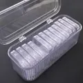 Transparent plastic storage organizer set with 12 small boxes for jewelry and small items - Clear