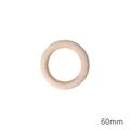 Natural 60mm unfinished wooden ring for DIY crafts and jewelry making accessories - Outer Diameter 60mm, Thickness 10mm, Natural Wood, 2 Pieces/Pack