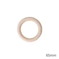 Natural 65mm wooden ring for DIY crafts with smooth surface and organic texture - Outer Diameter 65mm, Thickness 10mm, Natural Wood, 2 Pieces/Pack