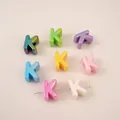 Colorful acrylic letter K bead with iridescent pearl finish for DIY jewelry crafts - Letter K (BSD881) / 5 Pieces/Pack (15x21mm) / Iridescent Mixed