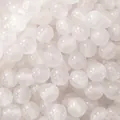 Translucent white glitter resin round beads for DIY handmade jewelry and necklaces - 8mm (10Pcs/Pack) / White