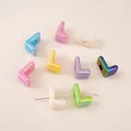 Iridescent L-shaped acrylic shell beads for DIY phone chains and jewelry making - Letter L (BSD881) / 5 Pieces/Pack (14x20mm) / Iridescent Mixed