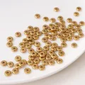 Flat round gold-plated stainless steel spacer beads for DIY jewelry bracelets - 3mm x 1.2mm / Gold