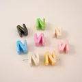 Colorful letter N acrylic alphabet beads for DIY jewelry and phone chain accessories - Letter N (BSD881) / 5 Pieces/Pack (17x21mm) / Iridescent Mixed