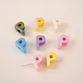 Colorful acrylic letter P beads with pearl finish for DIY jewelry and phone charms - Letter P (BSD881) / 5 Pieces/Pack (15x21mm) / Iridescent Mixed