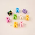 Colorful acrylic letter R beads with pearl finish for DIY handmade phone chain charms - Letter R (BSD881) / 5 Pieces/Pack (15x20mm) / Iridescent Mixed
