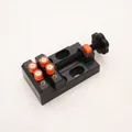 Black ABS mini flat clamp with orange pins for jewelry and model making crafts - Quick Eight Hole Bench Vise / 1 Piece/Box (13x6x5cm) / Black