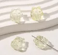 Light yellow transparent glass fox bead for DIY jewelry making and crafting bracelets - Nine-Tailed Fox Design / 18x18mm (5 Pieces/Pack) / Transparent Yellow