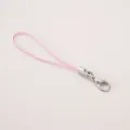 Cordón rosa de poliéster para móvil con cierre de mosquetón metálico y textura tejida - 10 Piezas/Paquete (Longitud Total aprox. 68mm) / Rosa