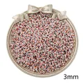 3mm glass beads with white and orange stripes displayed in a gold vintage dish - 3mm (20g/Pack) / White With Brown And Orange Stripes