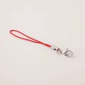 Cordón de poliéster rojo para móvil con cierre de mosquetón plateado y conector DIY - 10 Piezas/Paquete (Longitud Total aprox. 68mm) / Rojo