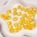 12mm amber yellow transparent ribbed glass beads for DIY jewelry and necklaces - Spiral Texture / 12mm (Aperture approx 1.2mm) 5 Pcs/Pack / Transparent Orange