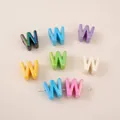 Colorful acrylic letter W beads with pearlescent finish for DIY jewelry and phone charms - Letter W (BSD881) / 5 Pieces/Pack (20x20mm) / Iridescent Mixed