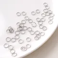 Kit d'anneaux de jonction ouverts en acier inoxydable argenté pour bijoux DIY - 0.8x6mm (200 Pièces/Paquet)