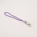 Correa violeta de poliéster para móvil con cierre de mosquetón de metal plateado - 10 Piezas/Paquete (Longitud Total aprox. 68mm) / Púrpura profundo