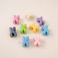 Colorful acrylic letter X beads with pearl luster finish for DIY jewelry and phone charms - Letter X (BSD881) / 5 Pieces/Pack (15x21mm) / Iridescent Mixed